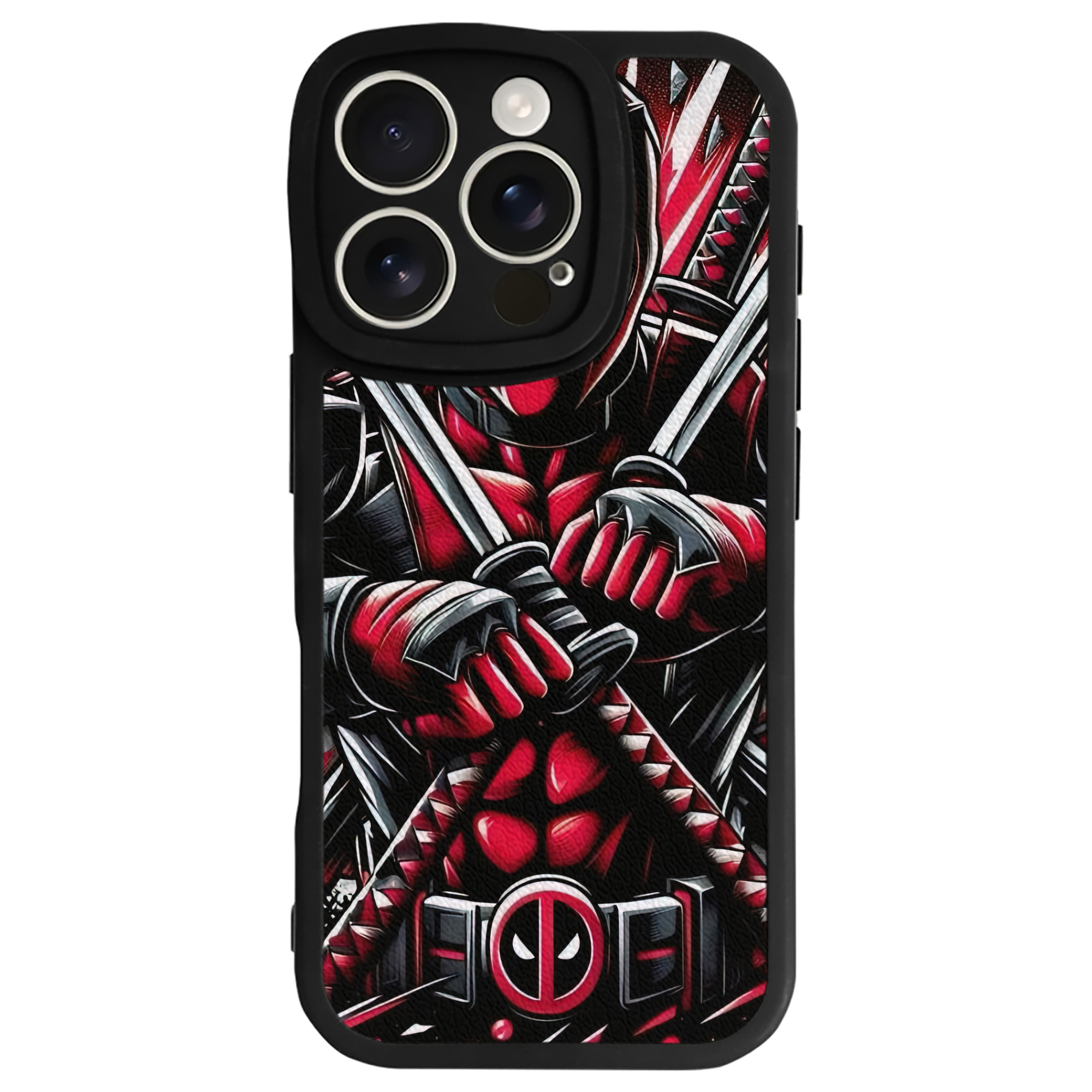 （画像用） Deadpool デッドプール 【iPhone 16シリーズ対応】シリコンスマホケース（レザー調） 材質：シリコン